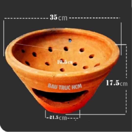 Lò đất nung 35cm - gốm Bàu Trúc